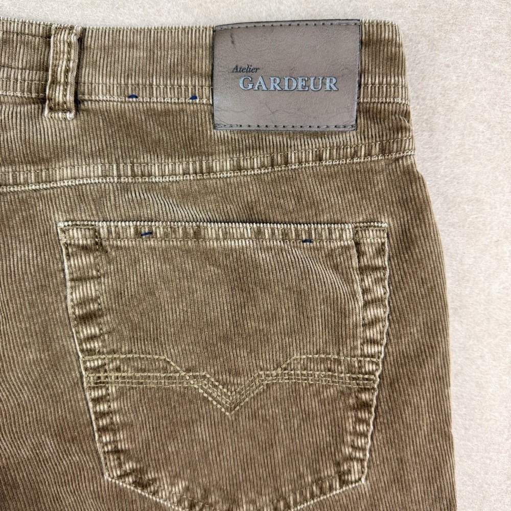 Atelier‎ Gardeur Corduroy Pants Men's 35/34 Brown Nevio-1 Regular Fit Mid Rise - Picture 5 of 14
